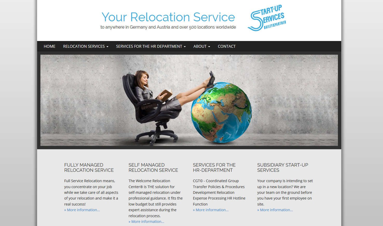 Homepage Start-Up Servies your relocation service